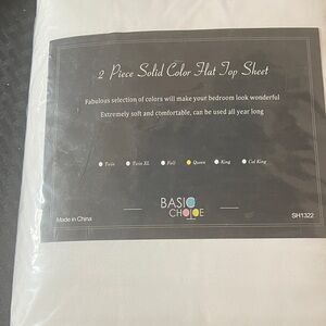 White 2-Piece Solid Flat Top Sheet - Queen